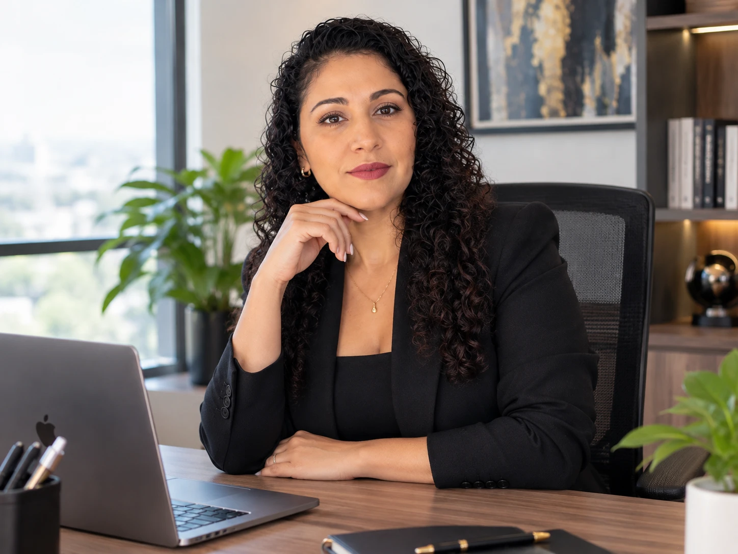 Jeimy Silva en su escritorio